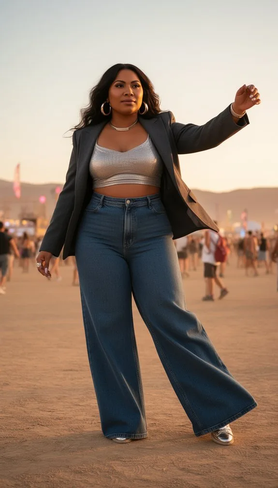 high waisted festival ready plus size bottoms