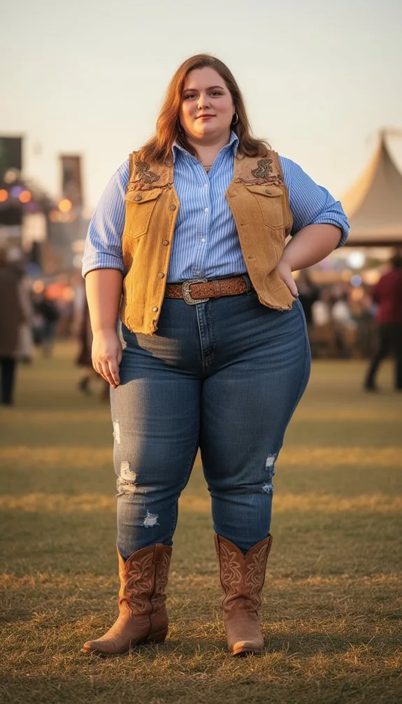 vintage western striped corduroy charm