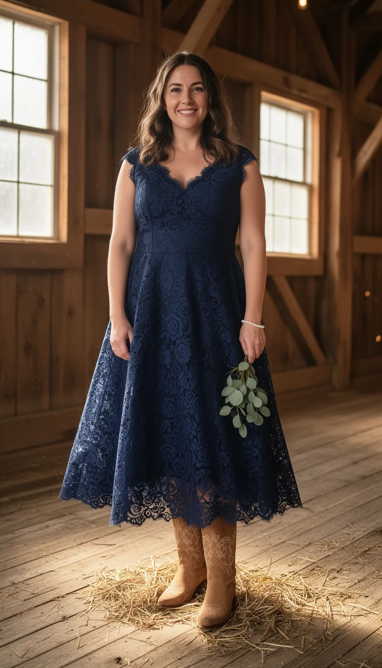 navy lace midi ensemble
