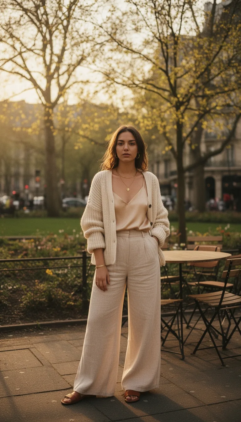 buttery cardigan wide leg pants