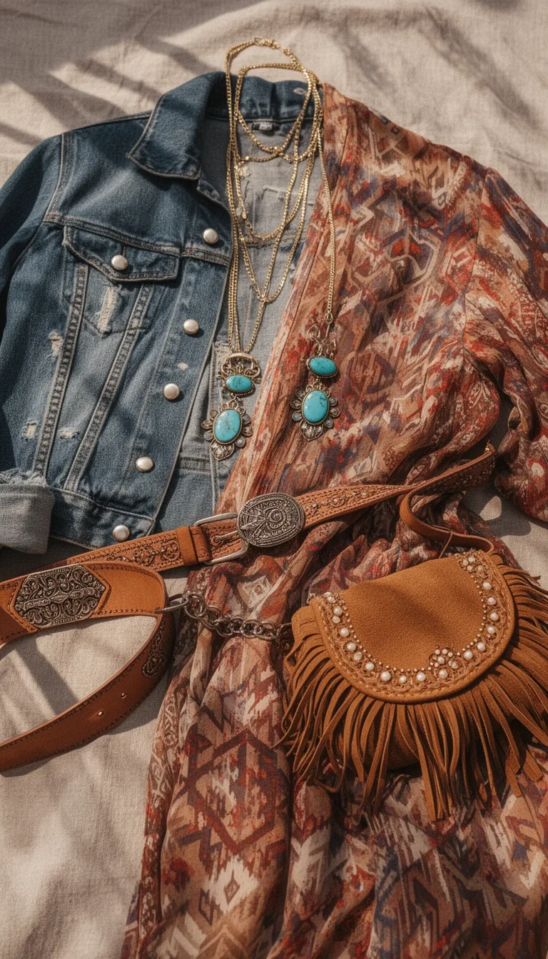 western denim boho fusion