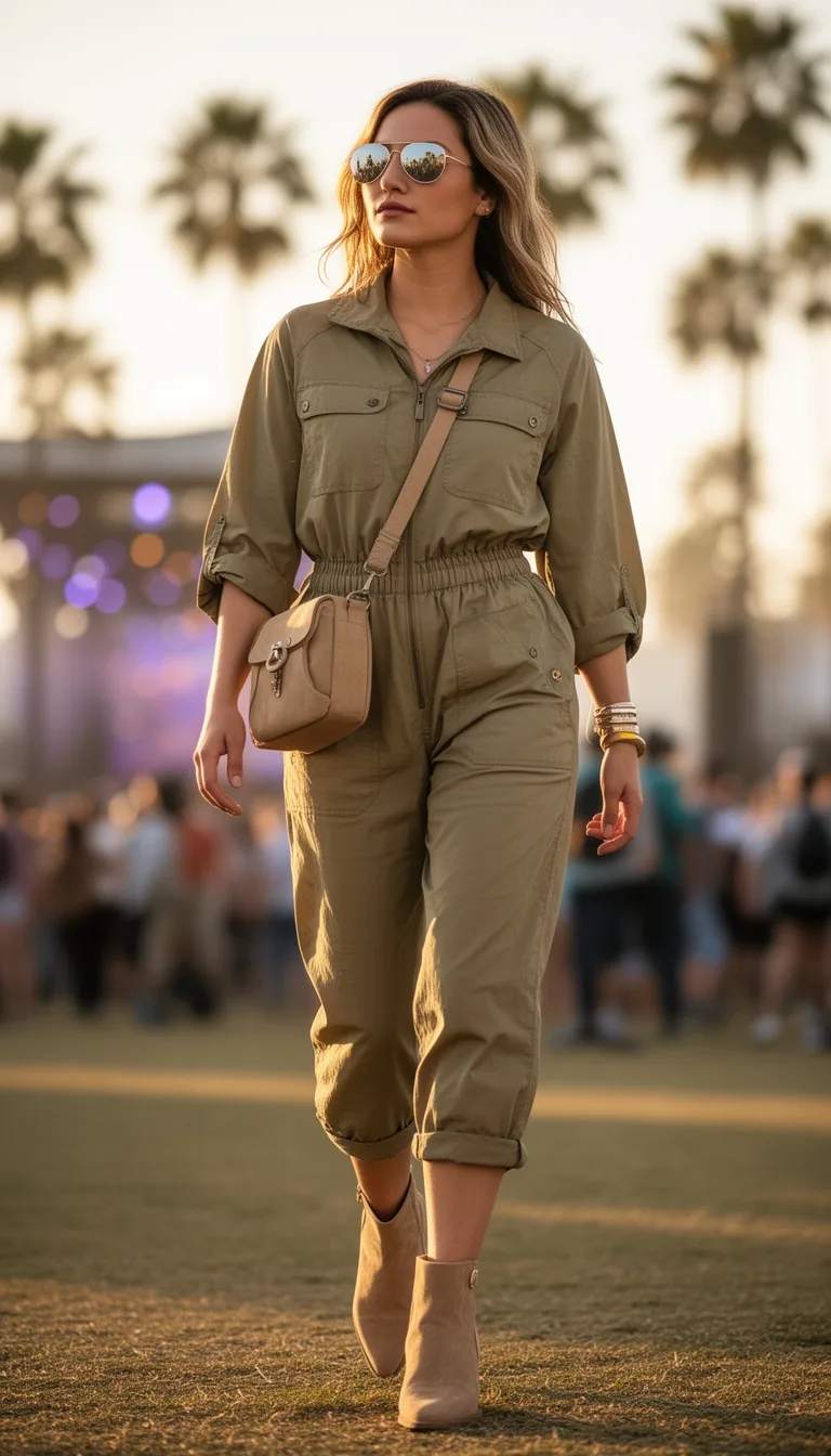 adjustable khaki utility romper