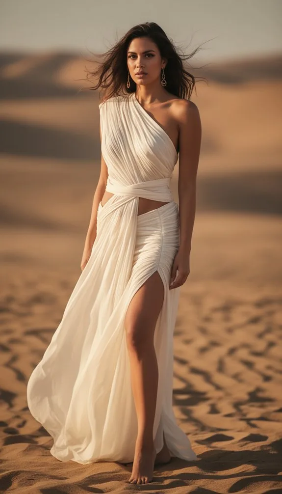 all white ruched festival ensemble