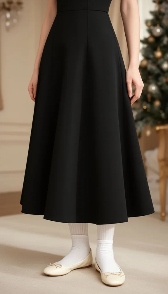 black fit and flare ensemble