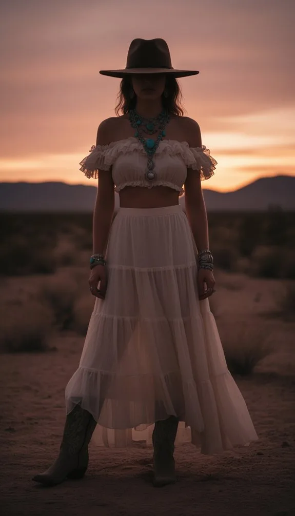 boho western romantic festival look
