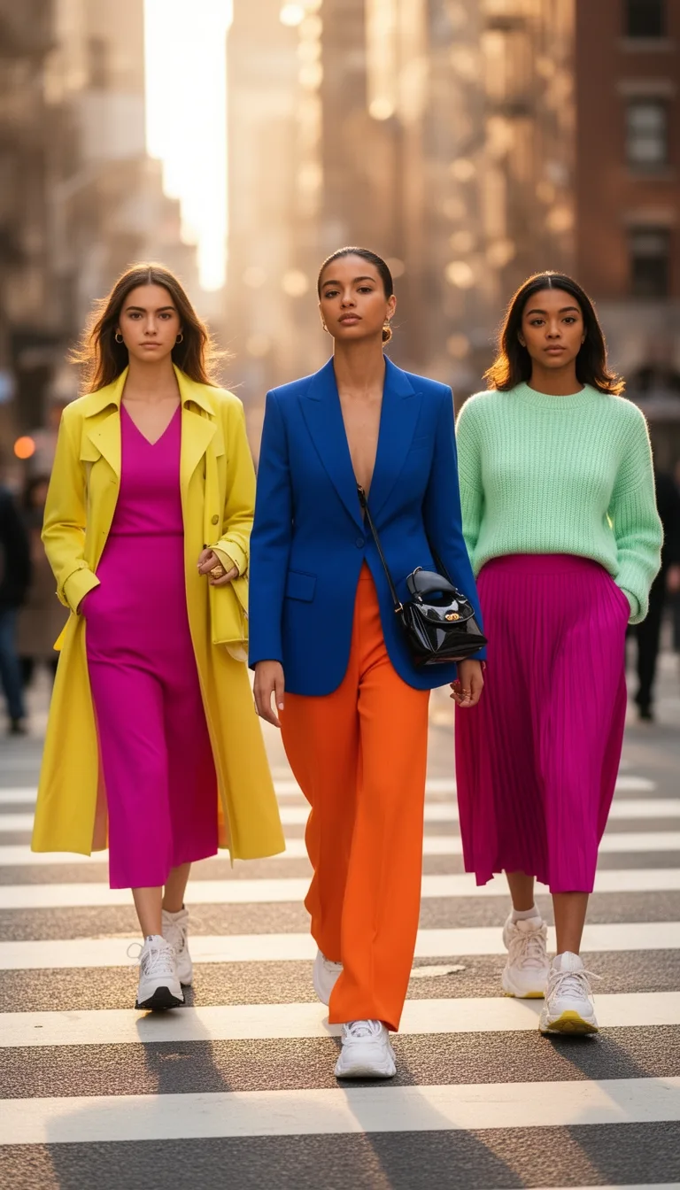 bold color blocked retro trousers