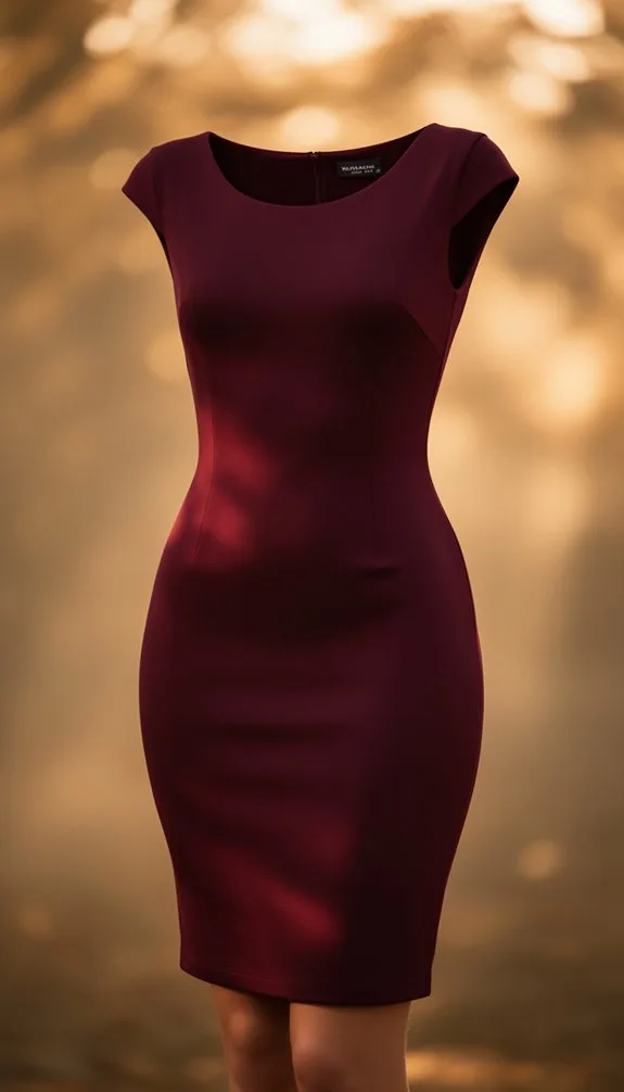 burgundy bodycon autumn wedding
