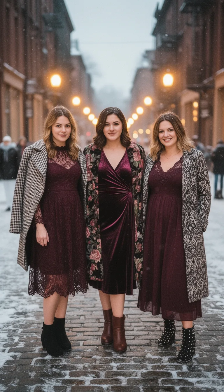 burgundy lace printed coat