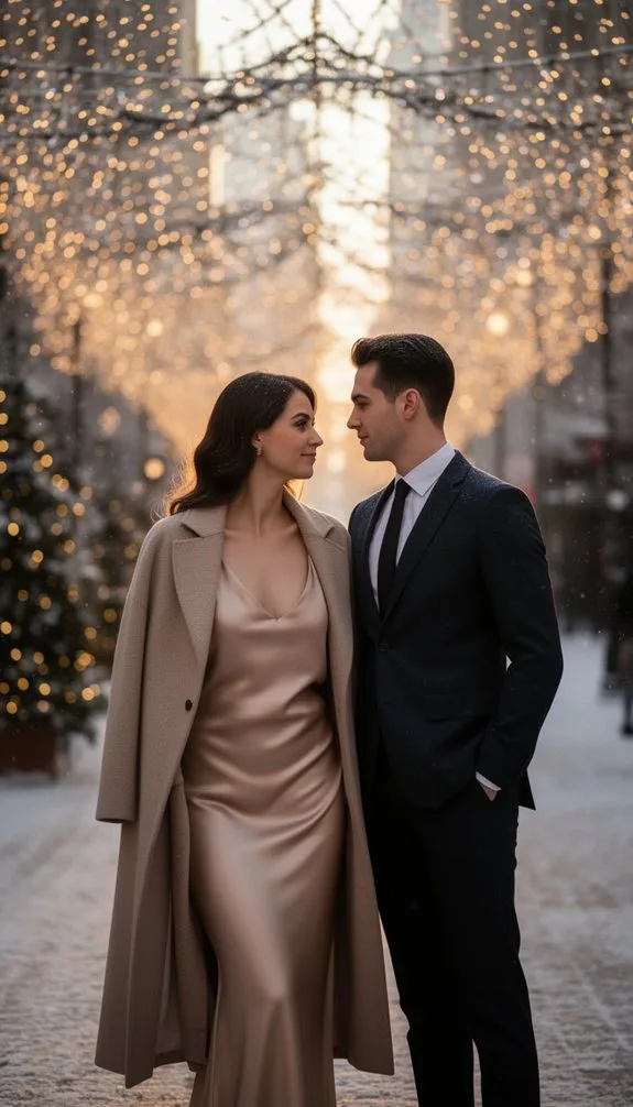 champagne satin fuzzy coat