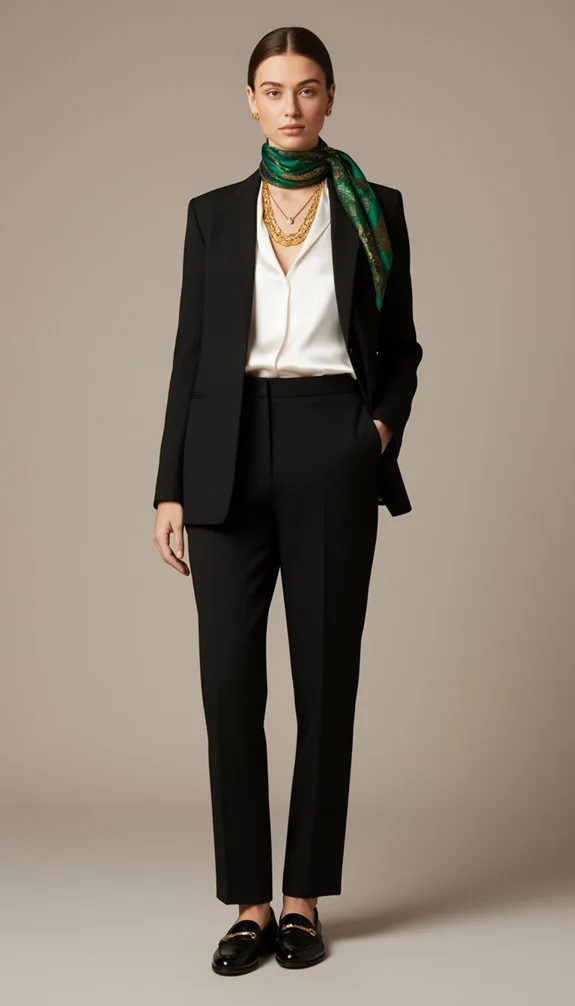 classic tailored black suit