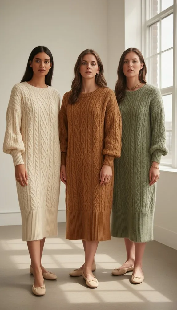 cozy knit dresses ensemble