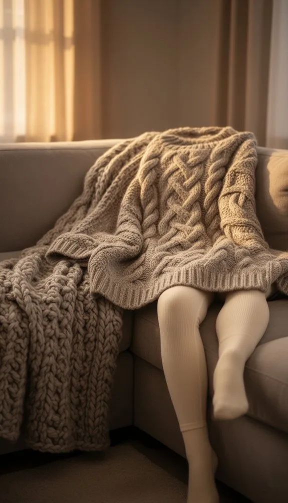 cream cable knit loungewear set