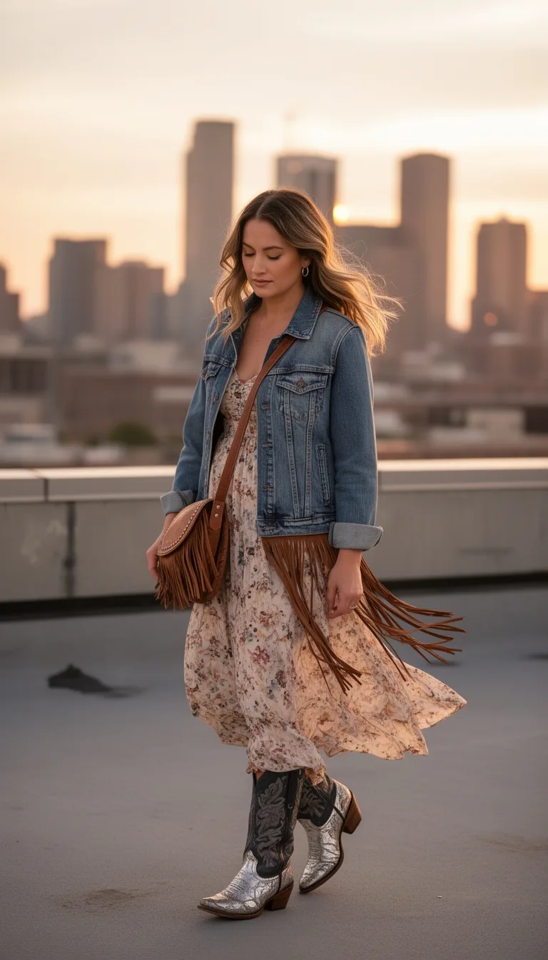denim jacket with bolo