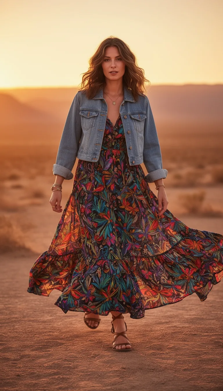 earthy printed maxi elegance