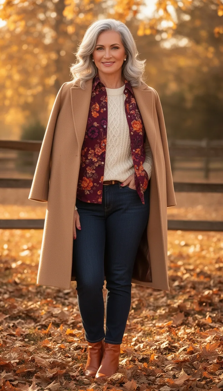 floral blouse with denim
