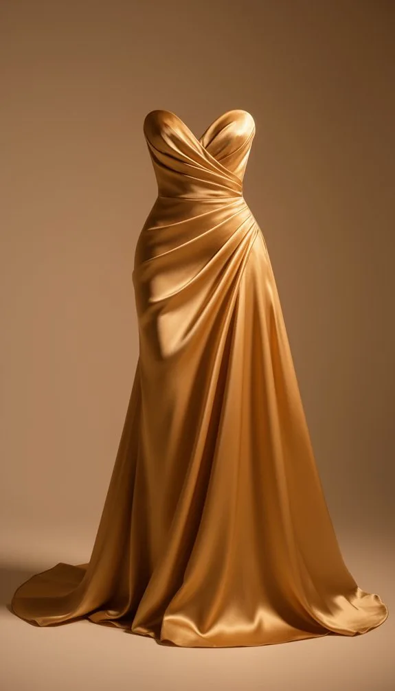 golden satin sweetheart elegance