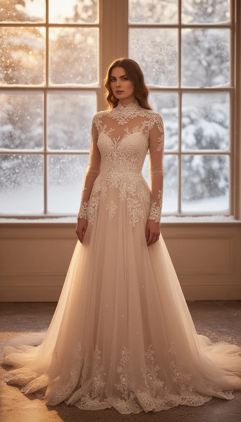 high neck embroidered sheer romance
