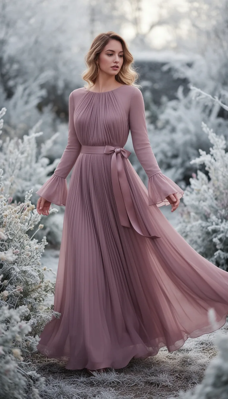 layered mauve chiffon romance