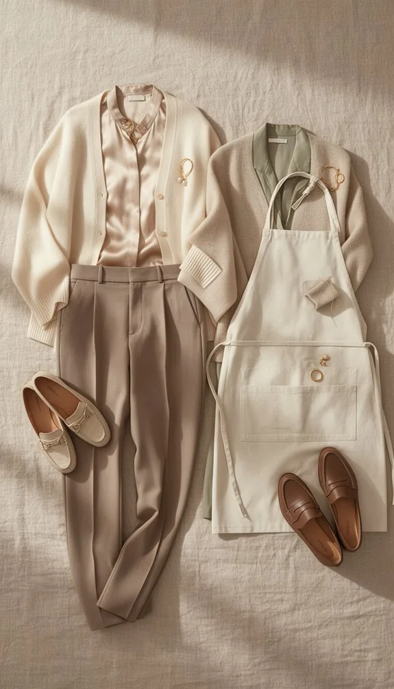 layered neutral kitchen hostwear
