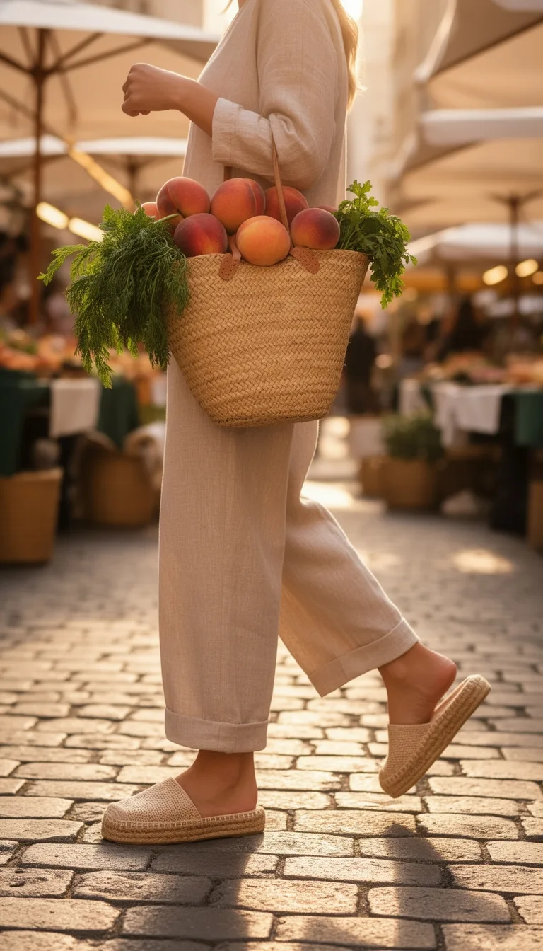 linen wide leg espadrille marketwear