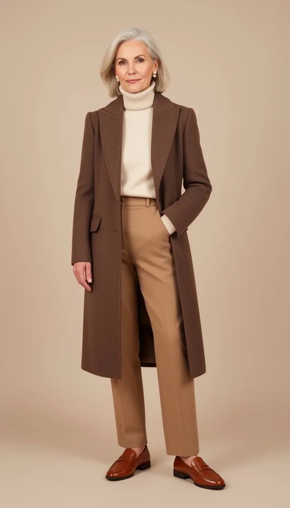 mocha tailored refined transitional warmth