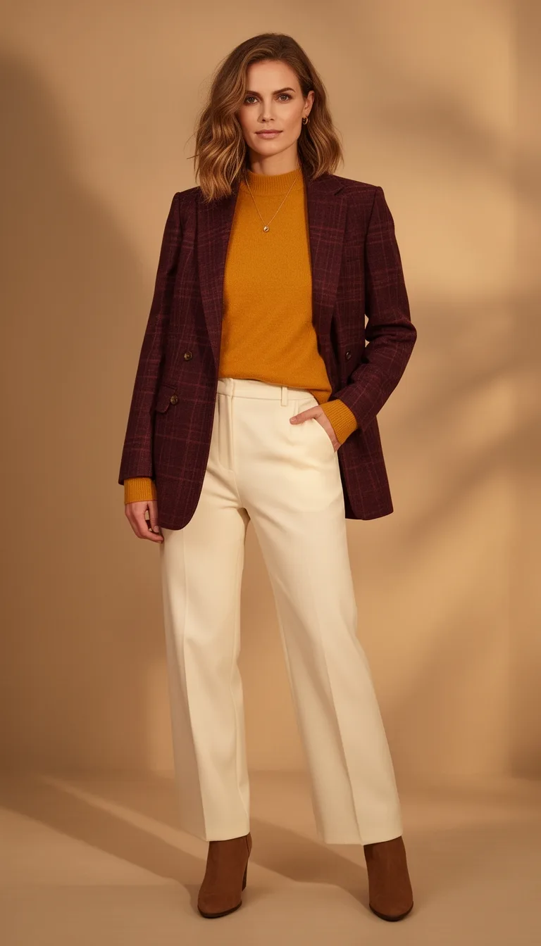 mustard plaid gold accents