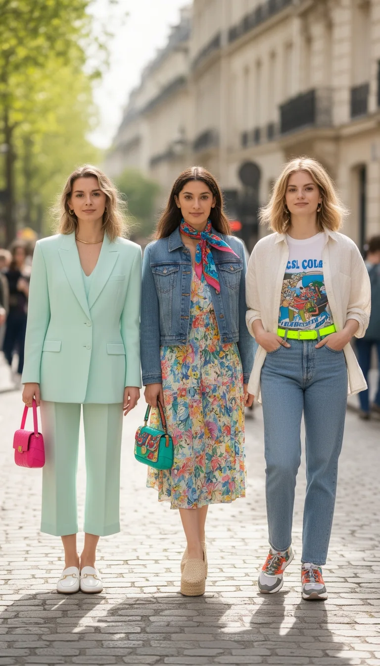 pastel blazers vivid accessories