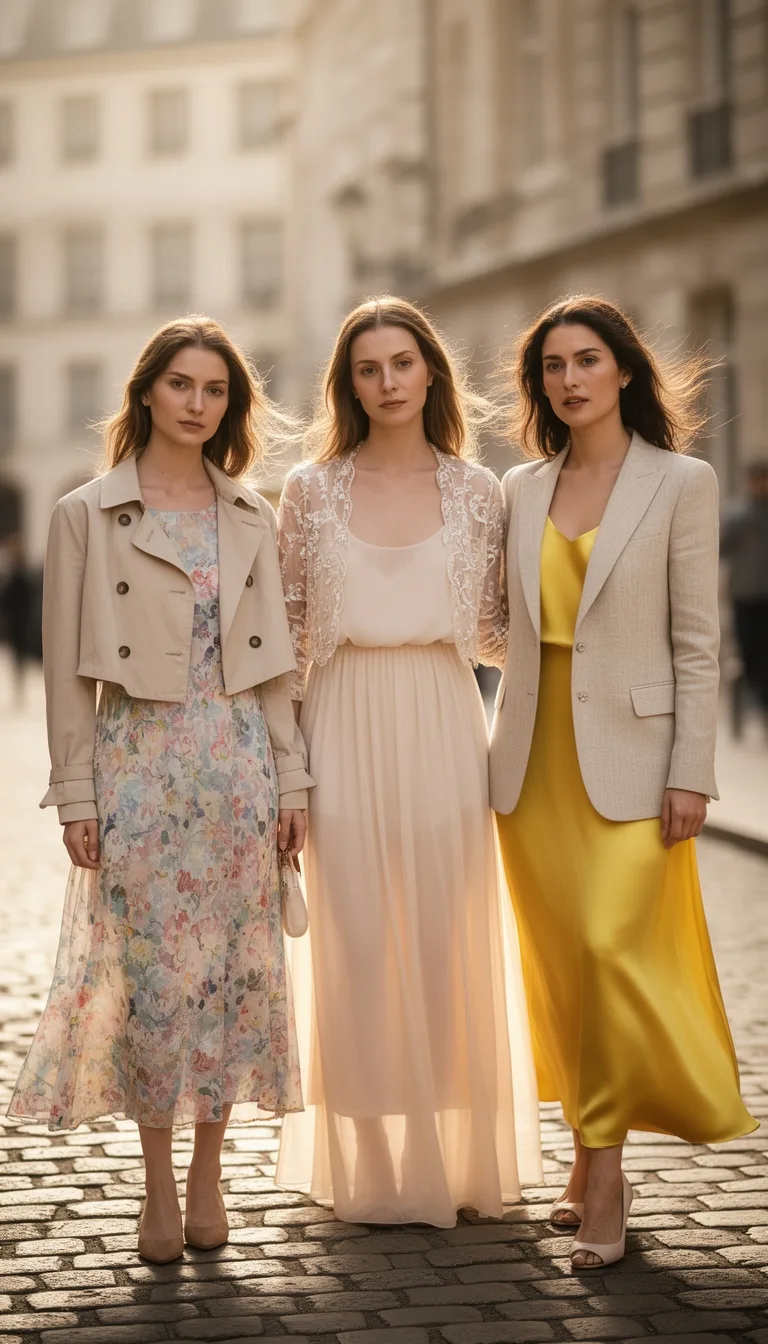pastel layered elegant outerwear