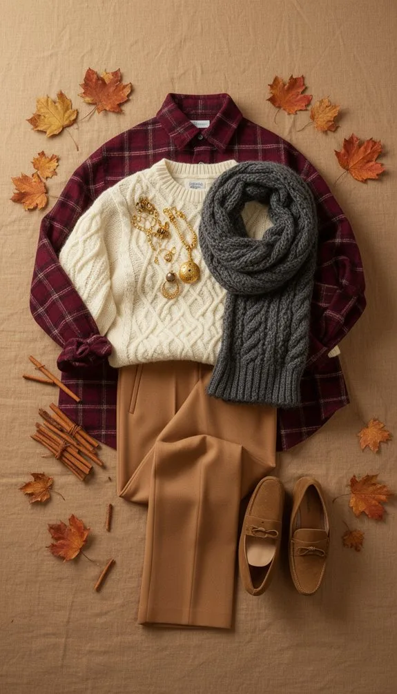 plaid layered cozy chic