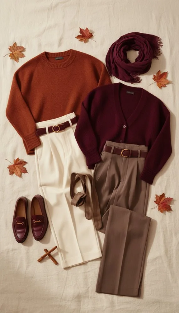 rust and burgundy textured elegance