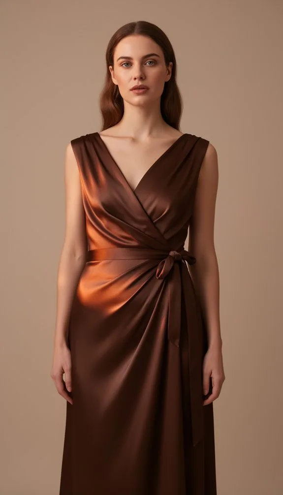 satin chocolate brown wrap