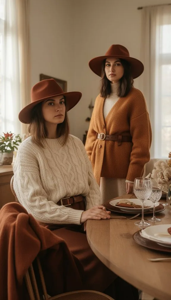 structured accessories define cozy silhouettes