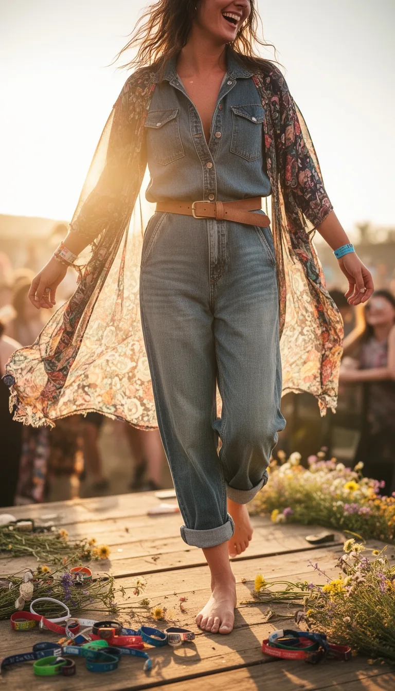vintage denim jumpsuit styling