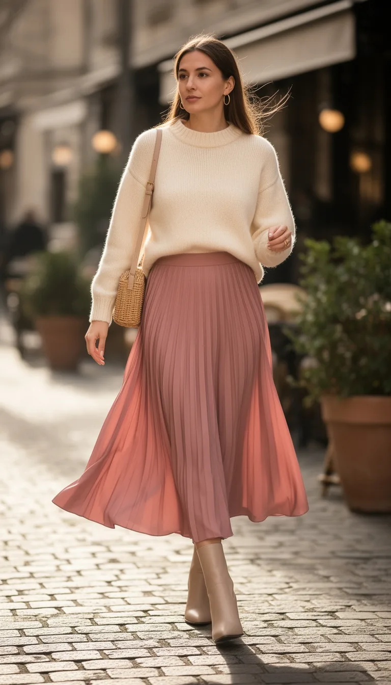 buttery cream knit with pleats