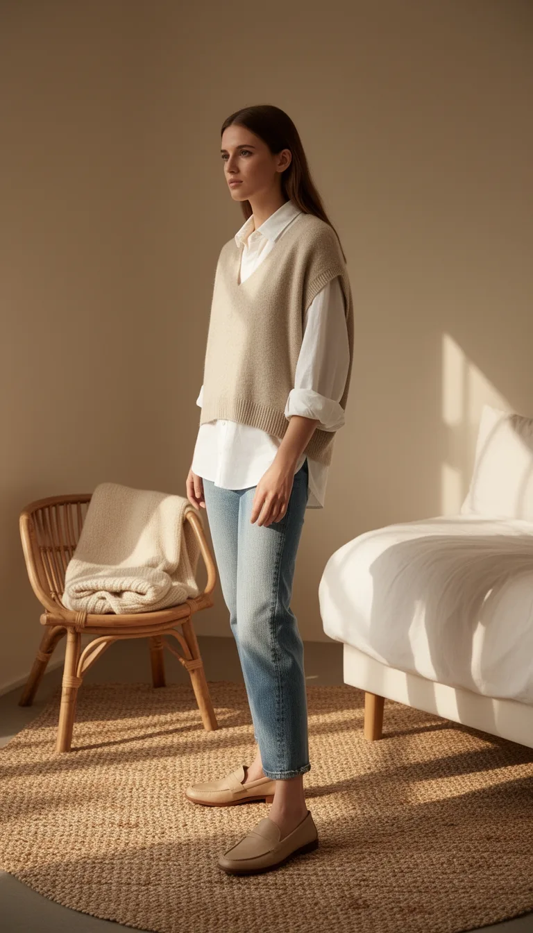 crisp shirt knit vest