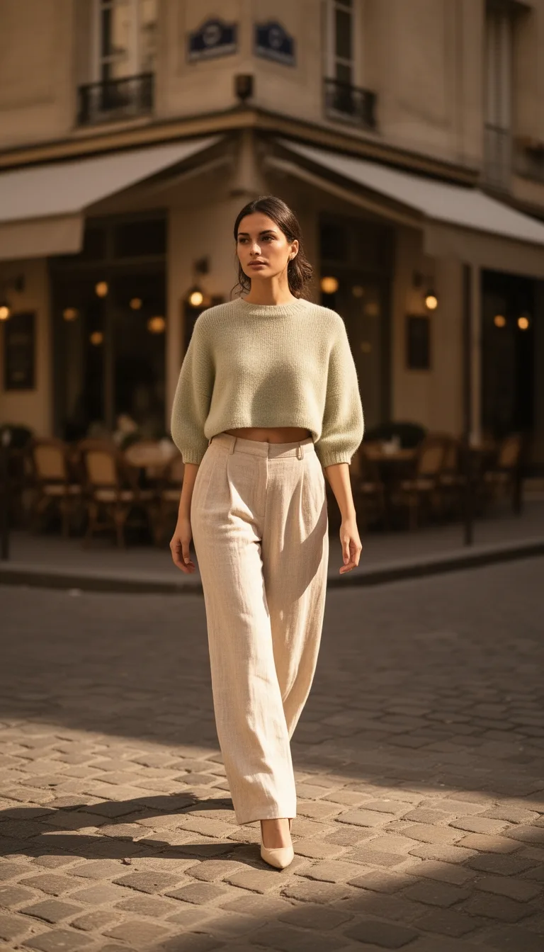 high waisted culottes cropped sweater