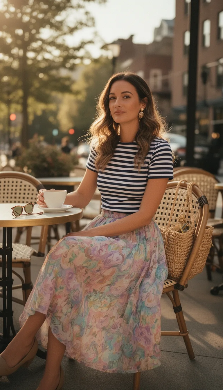 playful chic striped midi