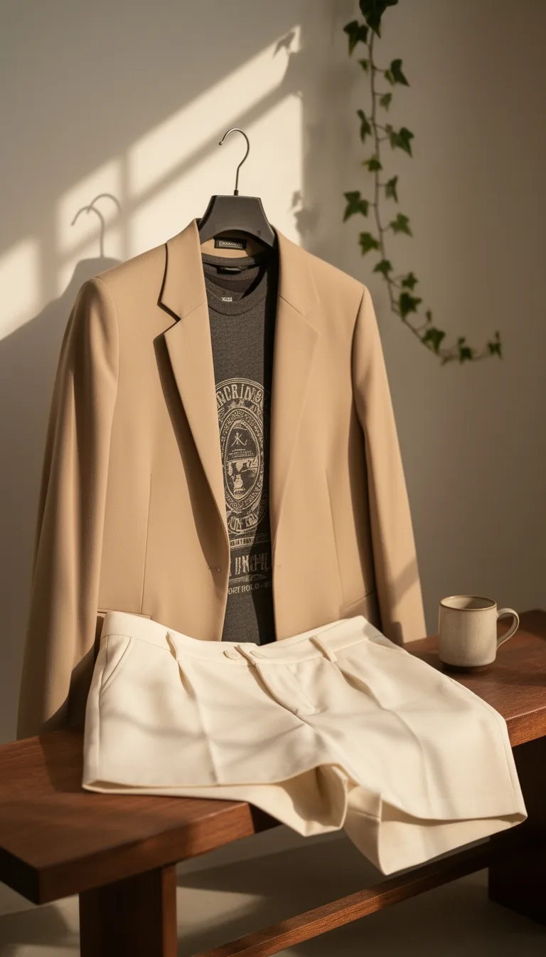 structured blazer graphic tee