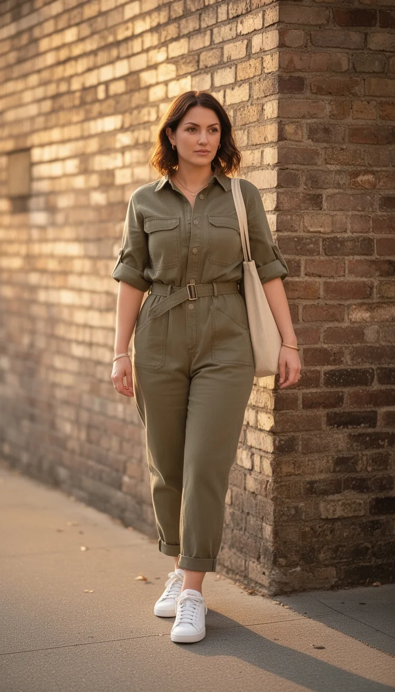 utility romper with belt