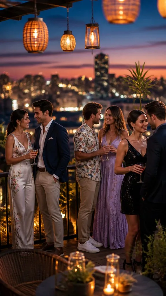 shimmering attire for rooftops